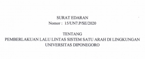 Edaran rektor jalur searah undip